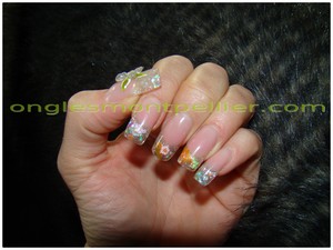 pose faux ongles gel d�co printemps 