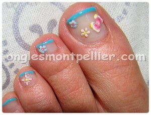 pose french permanente pieds turqoise et stickers r�duite