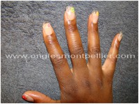ongles transparents et fimo fruits reduite
