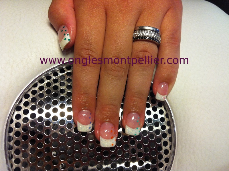 pose french paillettes et deco gel