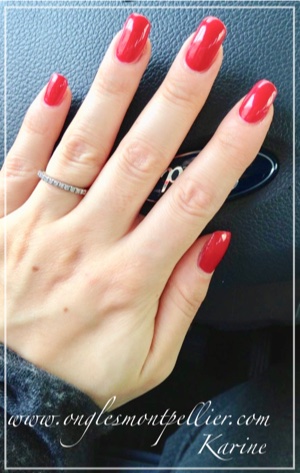 pose ongles gel rouge p